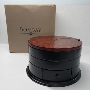 Bombay Company Mahagoni Holz Schmuckkästchen Round Top Yin Yang Swivel Serenity 2006 - Bild 1 von 24