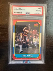 1986-87 Fleer Basketball PSA 10 Gem Mint - Terry Teagle #107 - Picture 1 of 2
