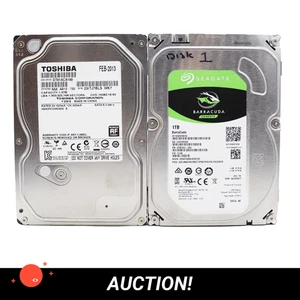 (3TB) 3x Seagate Barracuda / TOSHIBA 1TB SATA 6GB/S HDD 3.5 VARIOUS BATCH - Photo 1/5