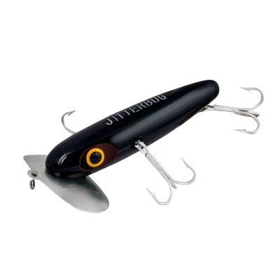 Señuelo Arbogast Jitterbug 4 1 2 oz negro Topwater para pesca de lubina Foto 1 de 3