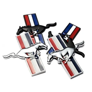 2x für Ford Mustang Pony Logo Seitliches Emblem Kotflügel Abzeichen Aufkleber - Picture 1 of 12