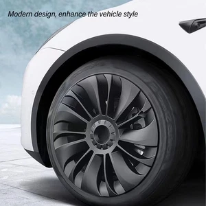 4PCS 19in Wheel Hub Cap Glossy Black Symmetrical Style Wheel Rim Cover For° - Picture 1 of 24