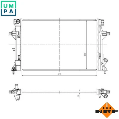 RADIATOR ENGINE COOLING 550035 FOR G4FG 1.6L G4LC 1.4L G4NA/G4NH 2.0L 4cyl - Image 1 of 4