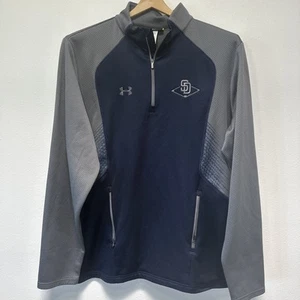 XXL⭐️SD Padres Under Armor Long Sleeve Vintage Warm Up 1/4 Zip Fleece Jacket - Picture 1 of 5