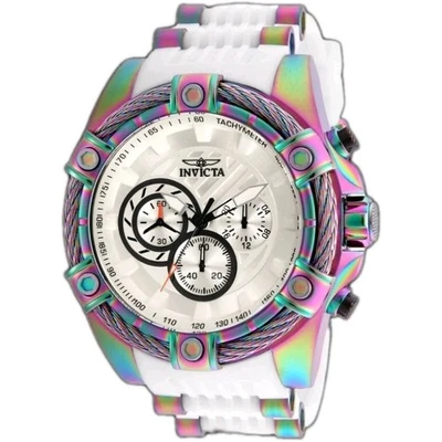 Nuevo reloj de silicona cronógrafo blanco iridiscente 52 mm para hombre Invicta Bolt 25530 Foto 1 de 4