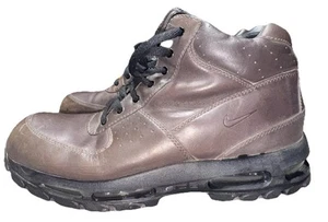 Nike Air Max GoaDome Burgundy Leather ACG Waterproof Boots Size 11 Brown Black - Picture 1 of 8