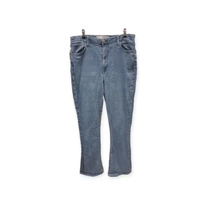 Pantalones de mezclilla para mujer River Island Specialist azul lavado acampanados talla UK 18 - Imagen 1 de 6