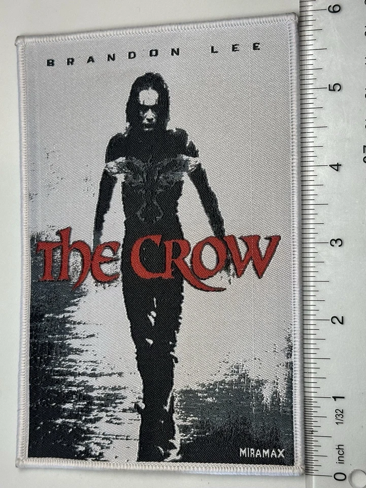 The CROW Movie Poster WOVEN PATCH white Border Brandon Lee - Image 1 of 1