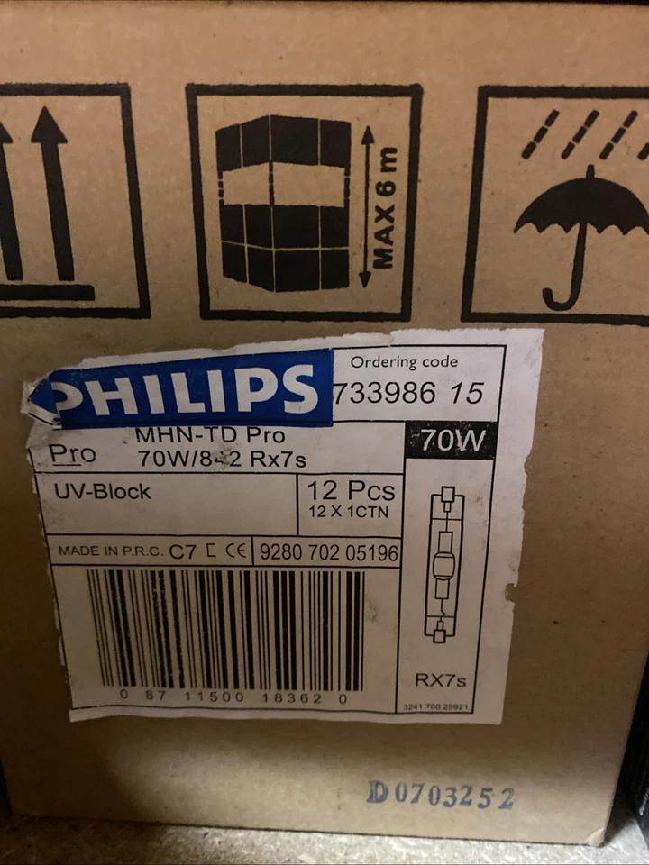 12*Philips Entladungslampe MHN-TD Pro 70W / 842 RX7s neutralweiß - Bild 1 von 1