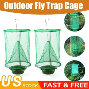 2 x The Ranch Fly Trap Reusable Fly Catcher Killer Cage Net Trap Pest Bug Catch - Picture 1 of 12