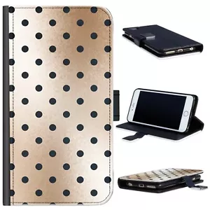 Brown/Black Polka Dot Phone Case For iPhone 13/12/11;Spot PU Leather Flip Cover - Picture 1 of 6