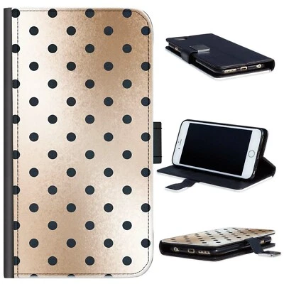 Brown/Black Polka Dot Phone Case For iPhone 13/12/11;Spot PU Leather Flip Cover - Image 1 of 4
