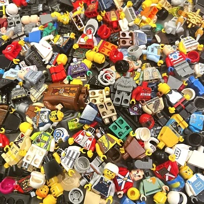 LEGO PARTS BULK LOT Minifigures Pieces (1 oz) 1/16 Pound lb Torsos Heads Weapon - Image 1 of 3