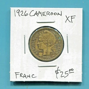 CAMEROON - BEAUTIFUL HISTORICAL ALUMINUM-BRONZE FRANC, 1926 (a), KM# 2 - Picture 1 of 2