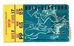 1941 TICKET STUB UCLA VS STANFORD FOOTBALL AT STANFORD STADIUM - Imagen 1 de 2