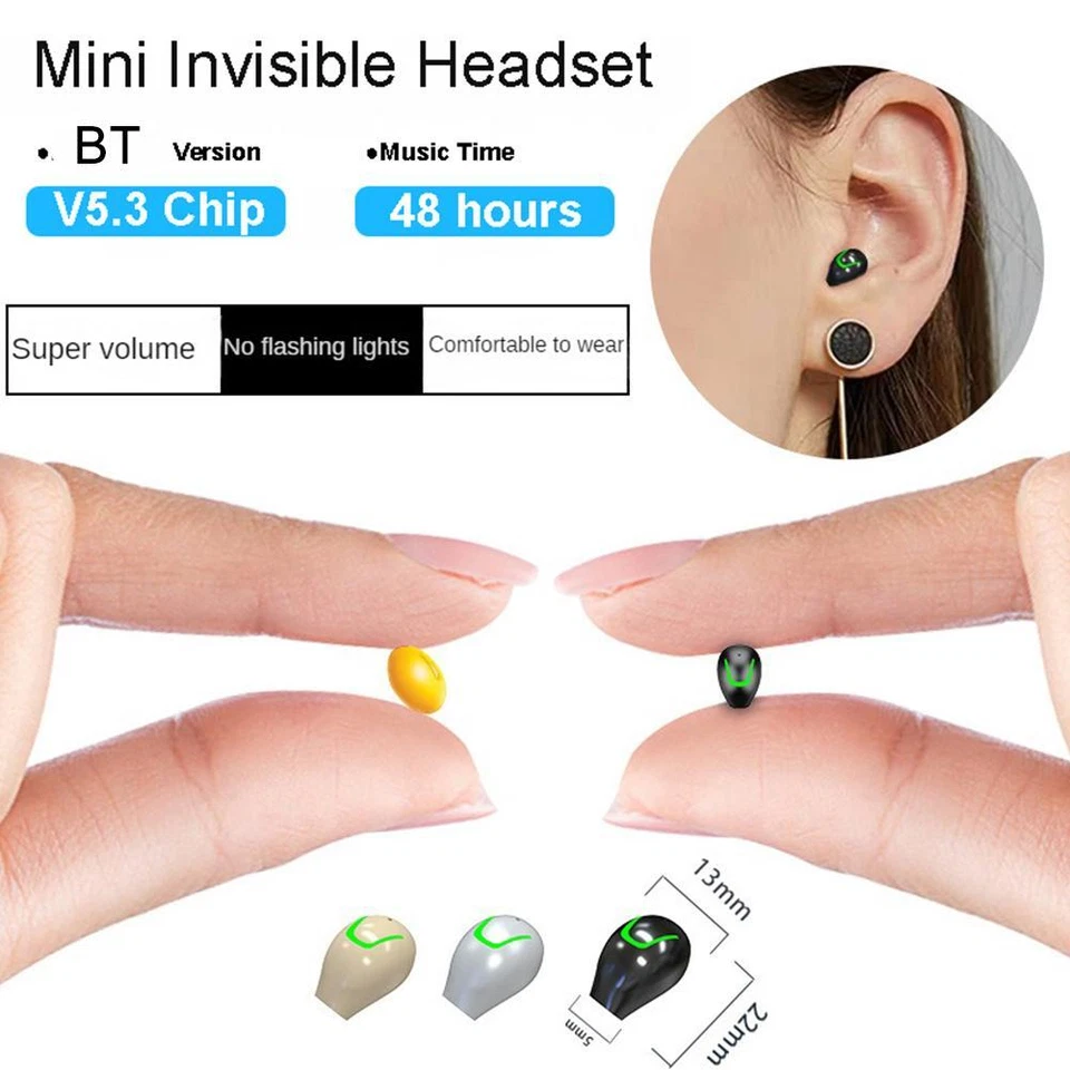 Mini Auriculares Invisibles Mini Auriculares Bluetooth 5.0 Auriculares4~ ο~ гю ✨, | A8S2 - Imagen 1 de 4
