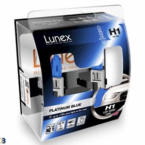 Lunex H1 Halogen Platinum Blue Max Blue Effect Headlight Car Bulbs 4700K Twin - Picture 1 of 3