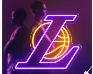 Los Angeles Lakers Basketball 20"x16" Neon Lamp Light - Picture 1 of 1