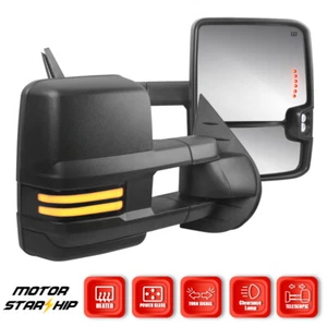 Power Heated Tow Mirrors Dynamic Signal for 2007-13 Chevy Silverado GMC Sierra - Picture 1 of 14