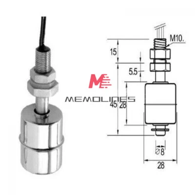 MINI Indicator Vertical Water Level Sensor Float Switch 45mm Stainless Steel - Image 1 of 4