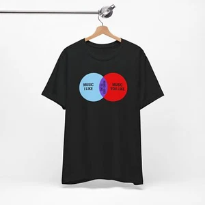 Maglietta Music I Like, The IT Crowd Geek Cosplay Roy Moss Jen Venn Diagramma - Foto 1 di 12