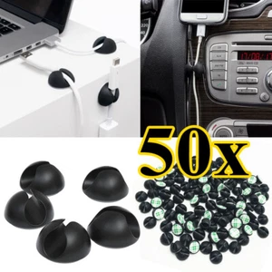 50x Auto Kabelhalter Organizer Kabelclip Kabelführung Handy selbstklebend Satz - Bild 1 von 10