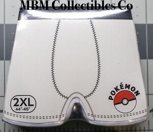 Pokemon White Boxer Brief Underwear 2XL White with Pokeball and Logo Ash Pikachu