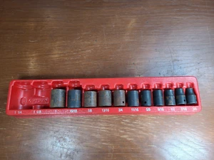 Snap On Tools 11 Piece 1/2"Drive 6 Point Shallow Standard Impact Socket Set Rust - Picture 1 of 9