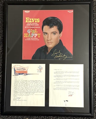 猫王普雷斯利亲笔签名 LP / 汤姆·帕克上校办公室信/认证 — 第 1/4 张图片