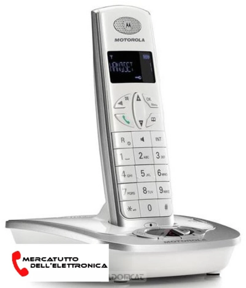 Telefono Cordless Motorola D511 con Segreteria Rubrica Vivavoce Argento - Immagine 1 di 1