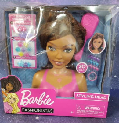 Barbie Fashionistas 8-Inch Styling Head, Brown Hair, 20-Pieces Fantastic Gift! - Image 1 of 4