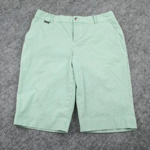 Lauren Ralph Lauren Bermuda Shorts Womans Size 2 Green White Stripe Golf Active - Picture 1 of 13