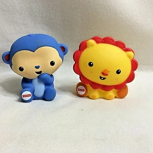 Fisher-Price Rainforest Bath Squirter Baby Monkey & Lion Soft Vinyl Toy, USPS - Picture 1 of 10