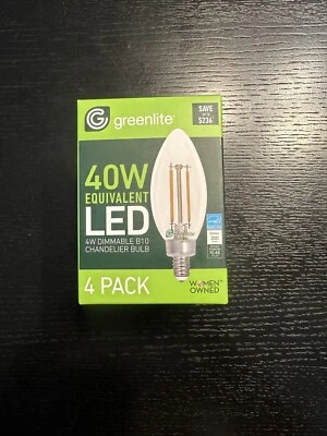 Greenlite 4 Pack 4W - 40W Equivalent, Dimmable Chandelier Bulbs LED soft white - Image 1 of 4