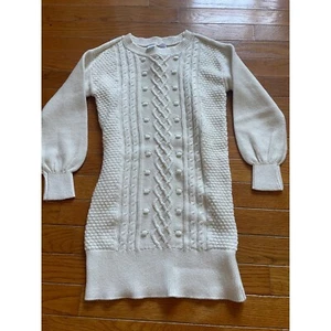 GAP Sweater Dress Girls Size S 6-7 Cable Knit Bodycon Boho Peasant Casual - Picture 1 of 6
