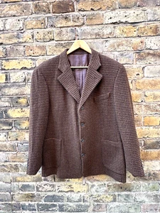 Vintage Mens YVES SAINT LAURENT Blazer 48 Medium Jacket Wool Check 90s - Picture 1 of 6