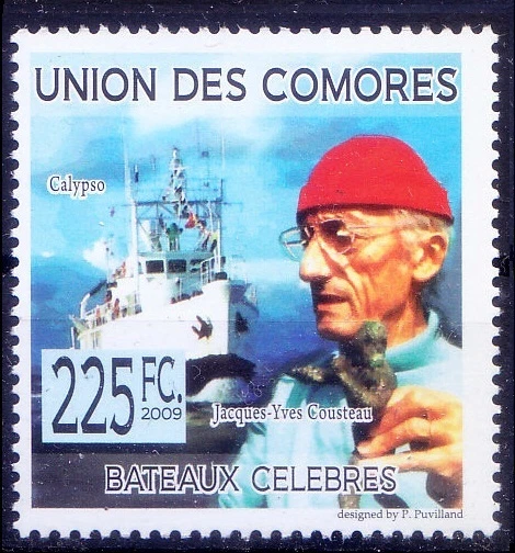 Jacques Yves Cousteau, Marine conservation, Explorer, Ships, Comoros 2009 MNH  - Image 1 of 1