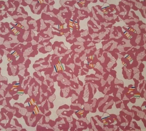 18" Garden Party Katy Tanis Blend Fabrics Colorful Bits on Plum Ivory Abstract - Picture 1 of 3