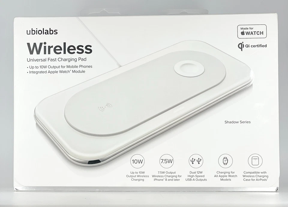 2in1 10W Wireless Charger Mat Dual Charging Pad For Apple Watch 10 9 8 iPhone 16 - Image 1 of 2