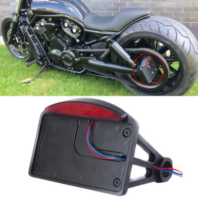 US NEGRO MOTO MONTAJE EJE LED MATRÍCULA SOPORTE LUZ FRENO MONTAJE 1" Foto 1 de 4