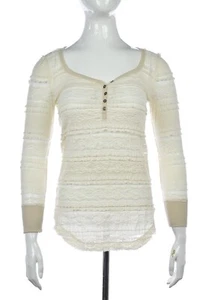 NEW Hazel Womens Top Size S Ivory Floral Lace Knit Shirt Blouse Long Sleeve NWT - Picture 1 of 6