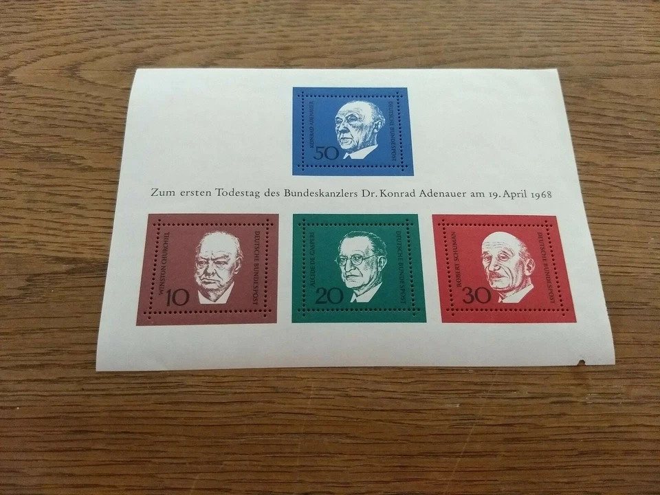 POST Stamps from Germany/ zum erste todestag Dr. Adenauer 1968 - Image 1 of 1