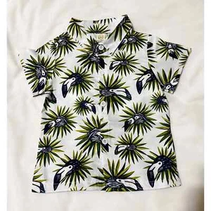 Boys "Vacation" Shirt Tropical Hawaiian Button Up Short Sleeve - Picture 1 of 2