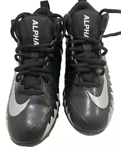 Nike Cleats Alpha Fast Flex Size 2.5 Y Black Metallic Silver 880129-001 - Picture 1 of 12