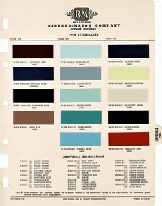 1954 STUDEBAKER COMMANDER CHAMPION CRUISER FL PAINT CHIPS (R-M) - Picture 1 of 1
