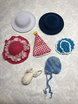 Conjunto de muñeca artesanal de 7,5” tamaño Kish Riley conjuntos aleatorios de sombreros varios 5 sombreros W463 Foto 1 de 4