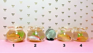 Dollhouse Miniature Fish Tank/Bowl - Approx. 1" wide, and 7/8" tall - Choice of - Picture 1 of 5