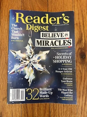 Reader's Digest Dec/Jan. 2019 ~ Believe in Miracles ~ Good Condition. - Image 1 of 4