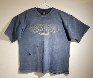VTG 90's Harley Davidson Bartels' Beer Los Angeles T-Shirt Black Distress XL USA - Picture 1 of 17