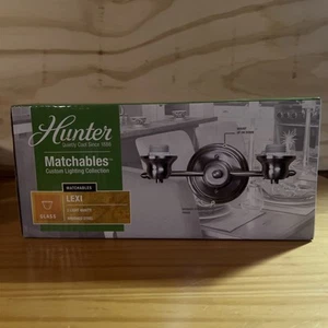 Hunter Matchables Custom Lighting Collection Lexi Waschtisch mit 2 Lichtern gebürsteter Stahl - Bild 1 von 5